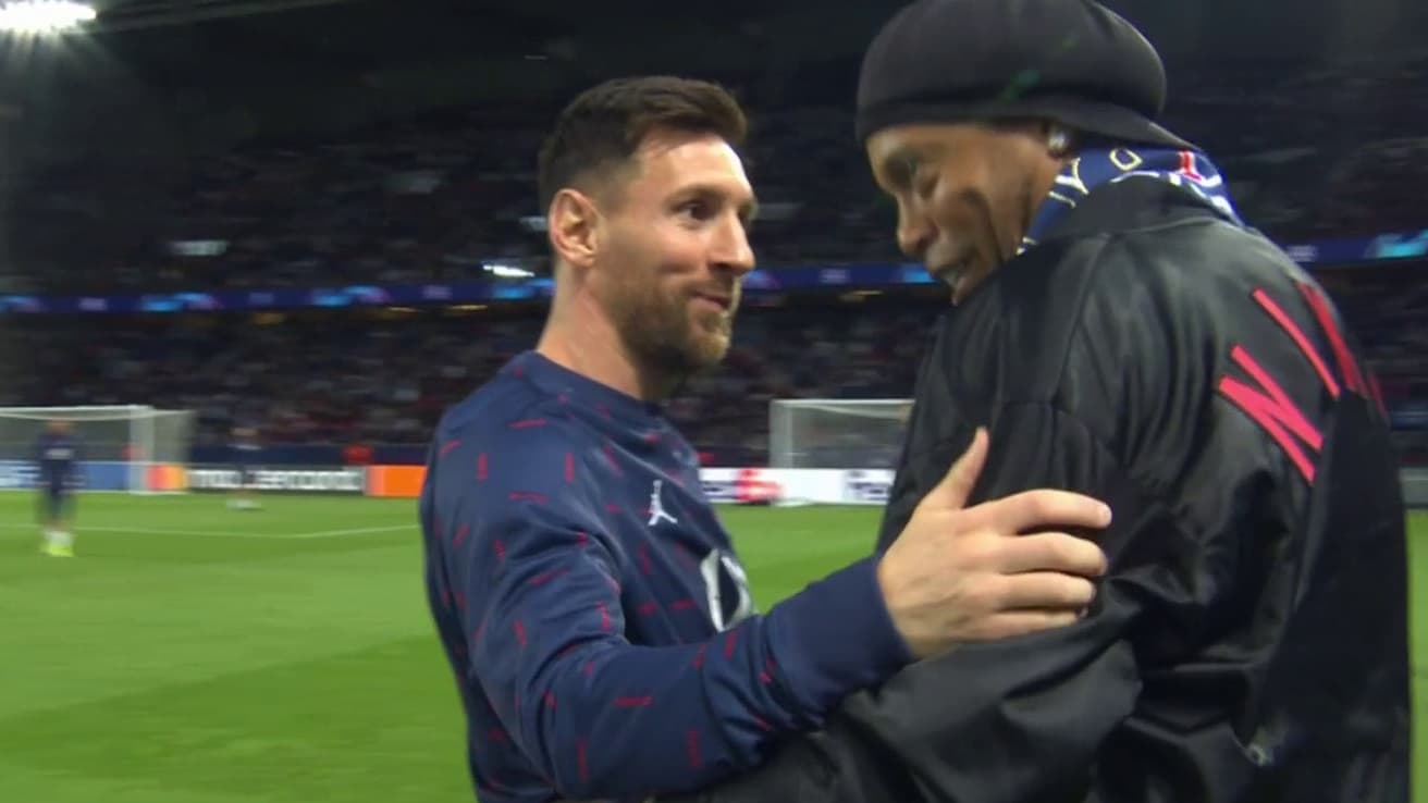 Lionel Messi et Ronaldinho avant PSG Leipzig 1150224