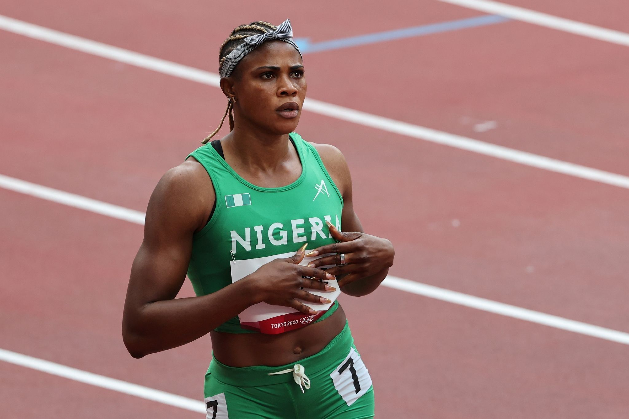 Nigeriane Blessing Okagbaresa serie 100 Jeux olympique Tokyo 30 juillet 2021 0