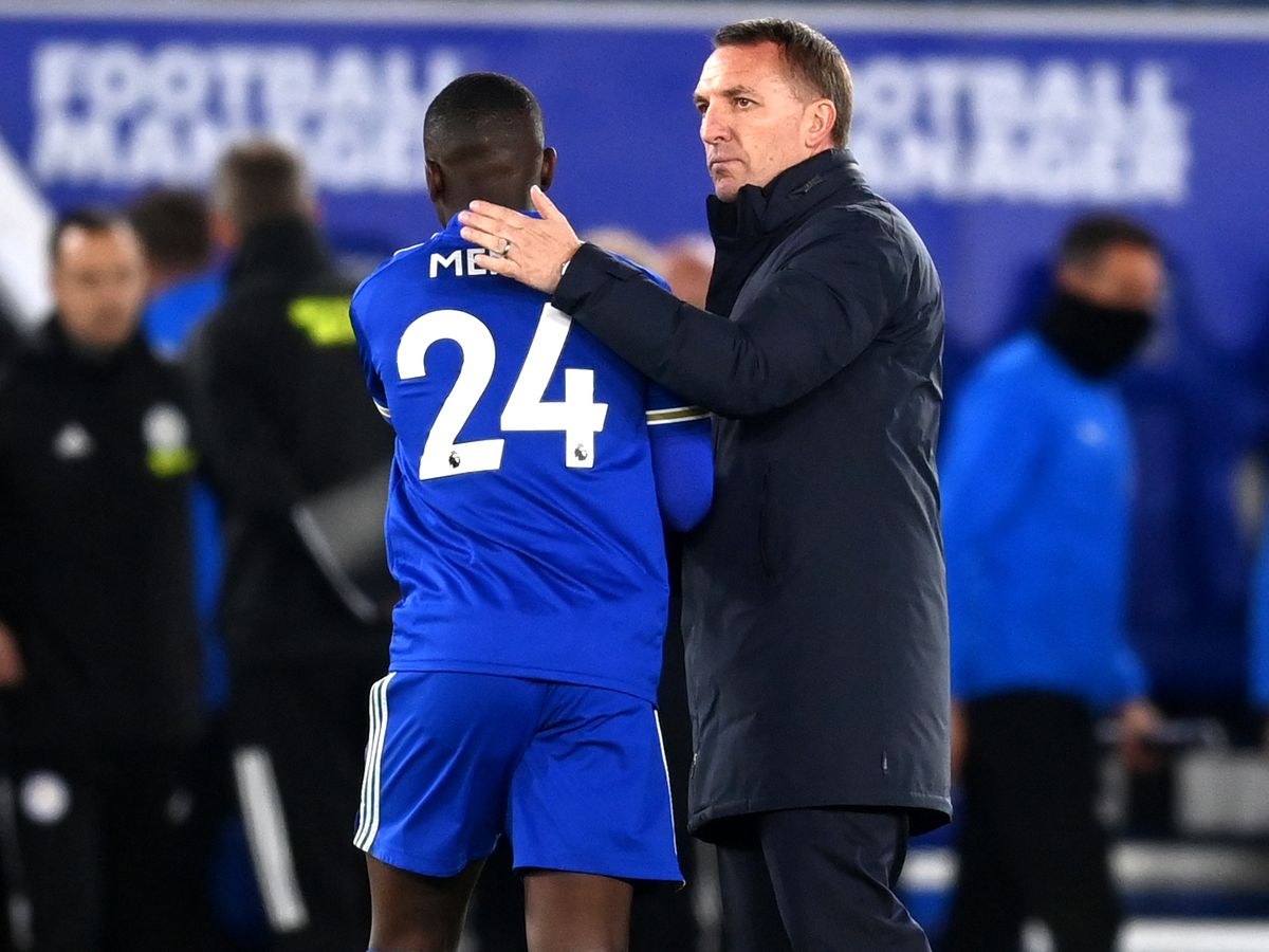 0 Leicester City manager Brendan Rodgers and Nampalys Mendy