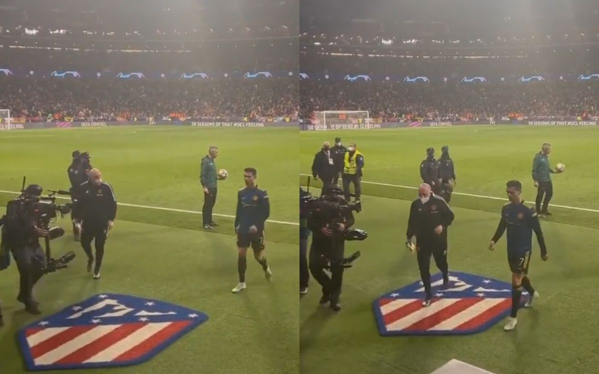 Ronaldo montre son respect pour l’Atletico Madrid en évitant de marcher sur le logo du club
