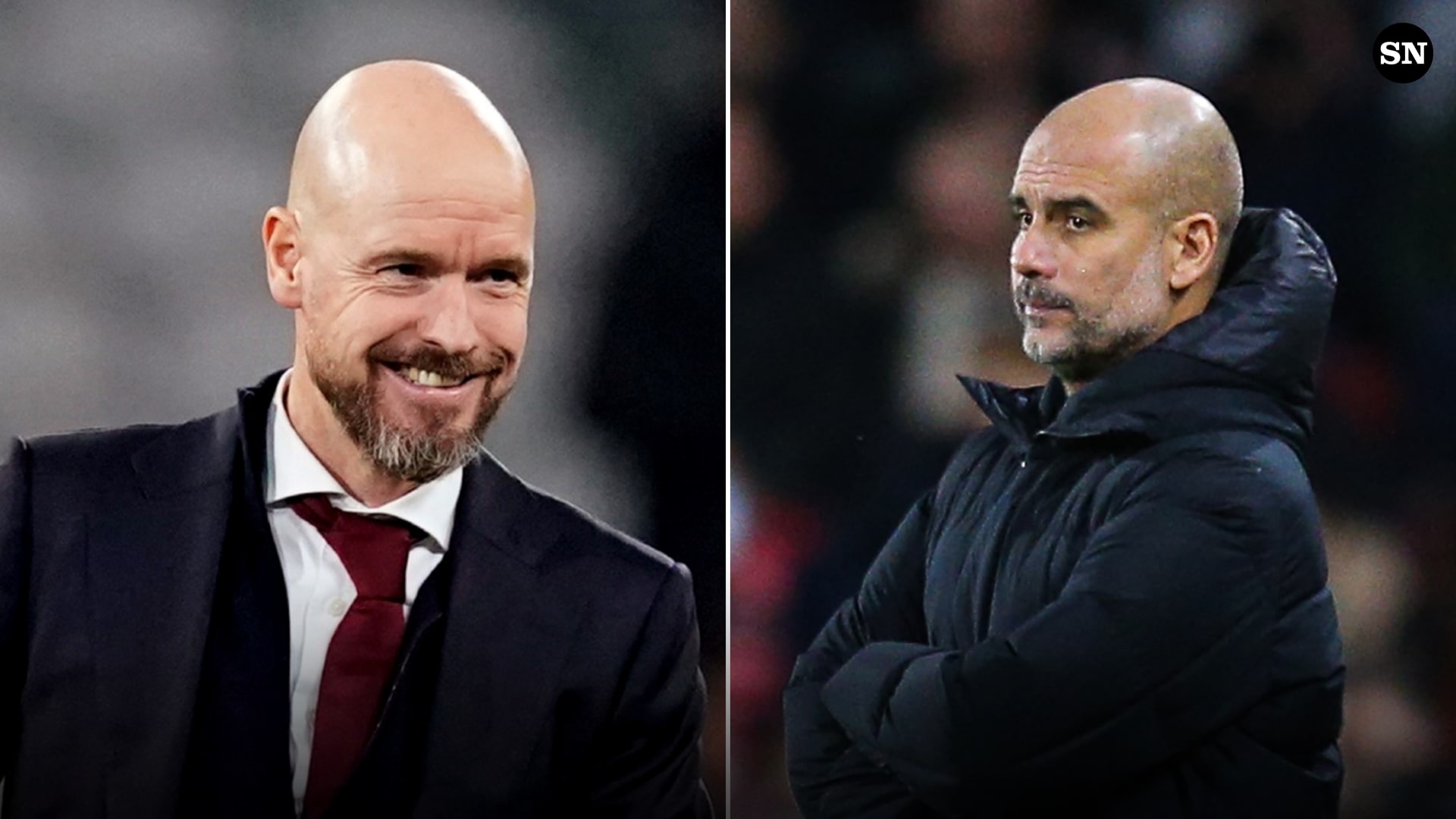 Erik ten Hag Man United Pep Guardiola Man City split 042122