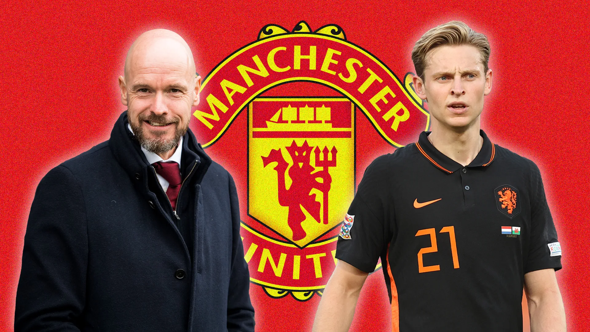 Frenkie de Jong and Erik Ten Haag Manchester United