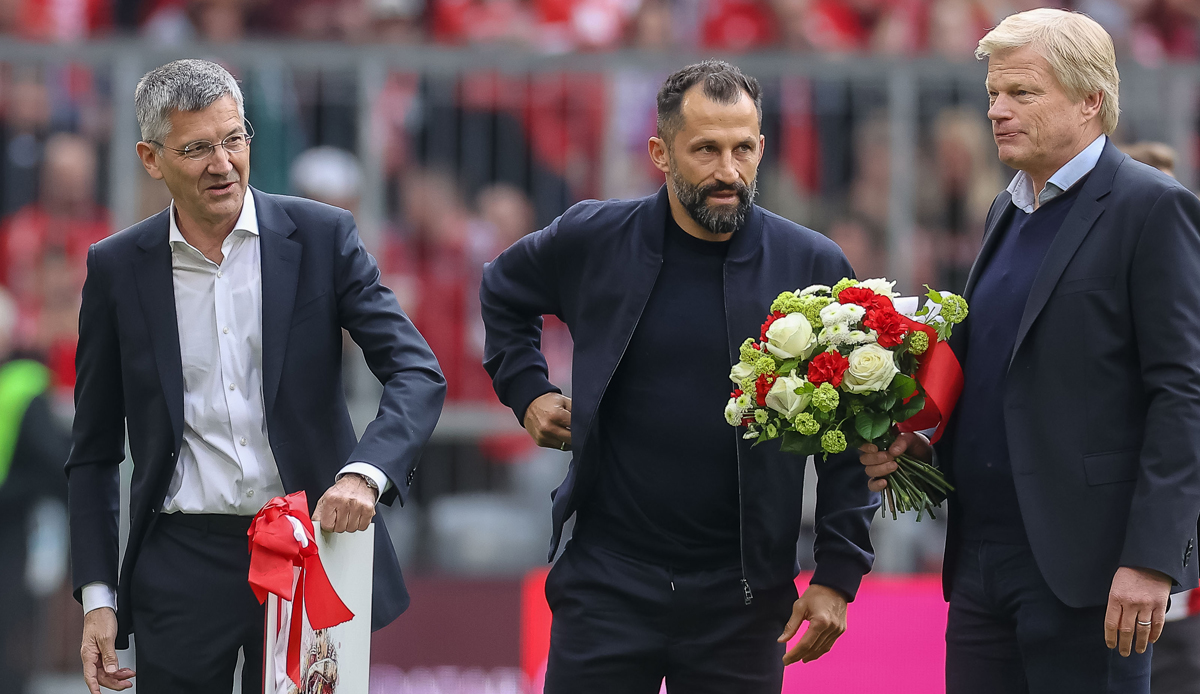 FC Bayern President Herbert Hainer discussing with Salihamidzic not about