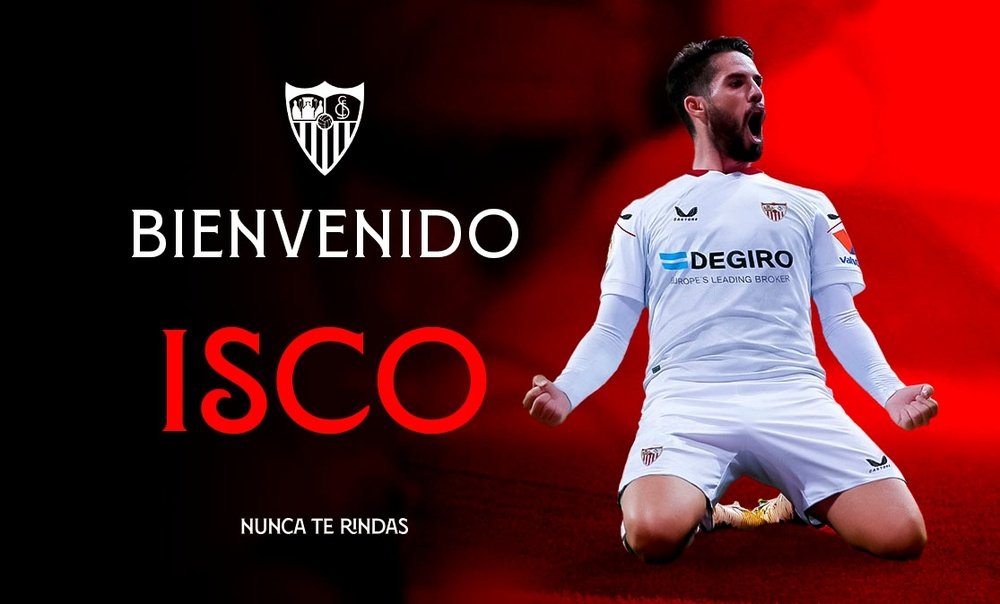 imagen con la que el sevilla ha anunciado el fichaje de isco alarcon el 8 de agosto de 2022 sevillafc