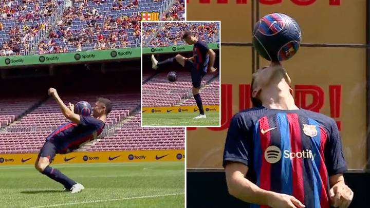 Lewandowski fait un défi infâme lors de la présentation de Barcelone