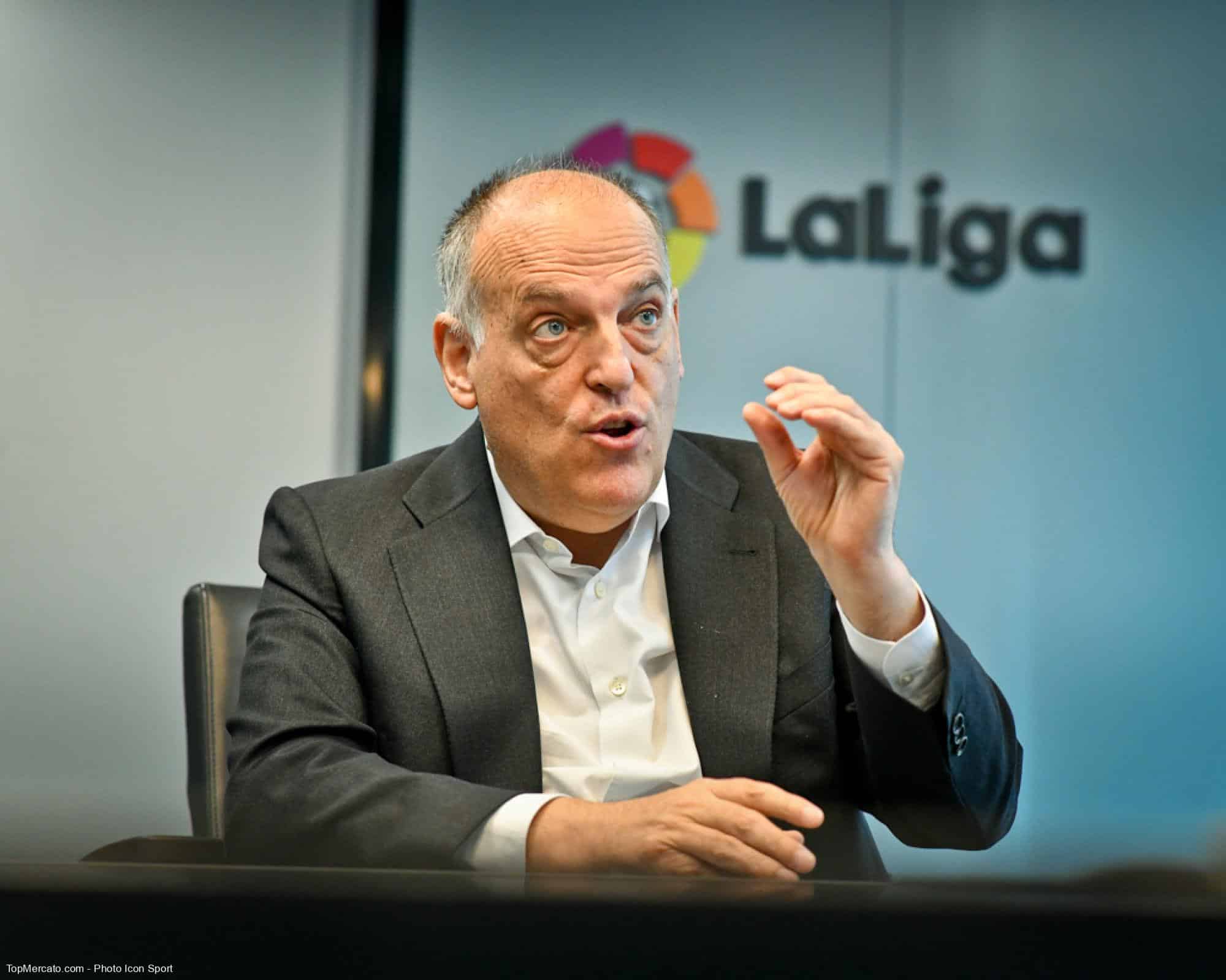 Le président de la Liga, Javier Tebas menace le Barça