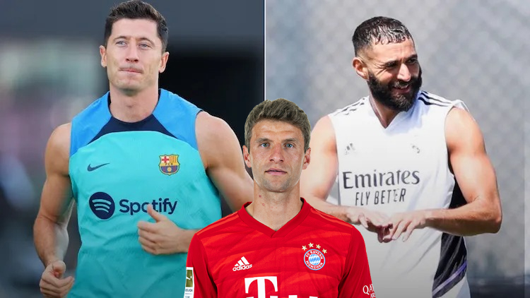 Thomas Müller choisit entre Robert Lewandowski et Karim Benzema