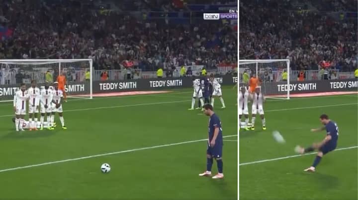 L’angle de caméra insensé du coup franc de Messi contre Lyon ressemble à celui de FIFA 23
