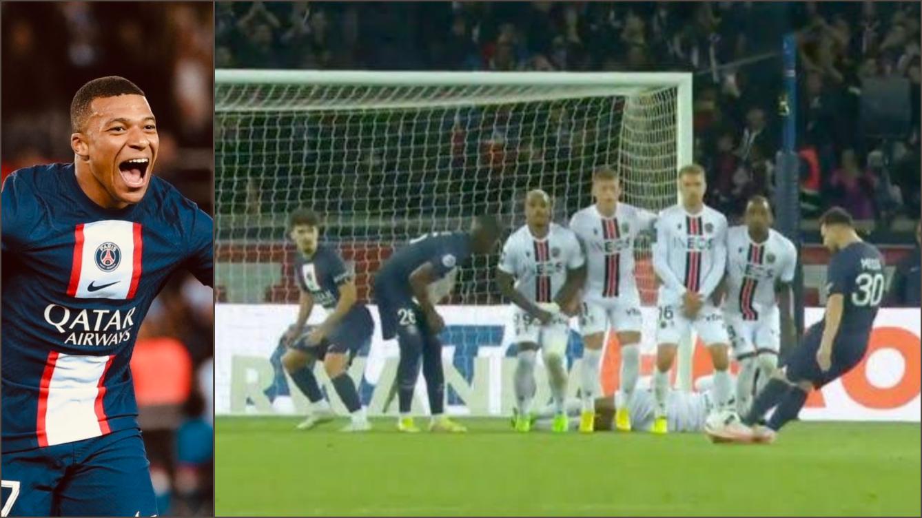 Mbappé réagit au sublime coup franc de Messi, les fans le découpent : «Il fait ça pour les caméras»