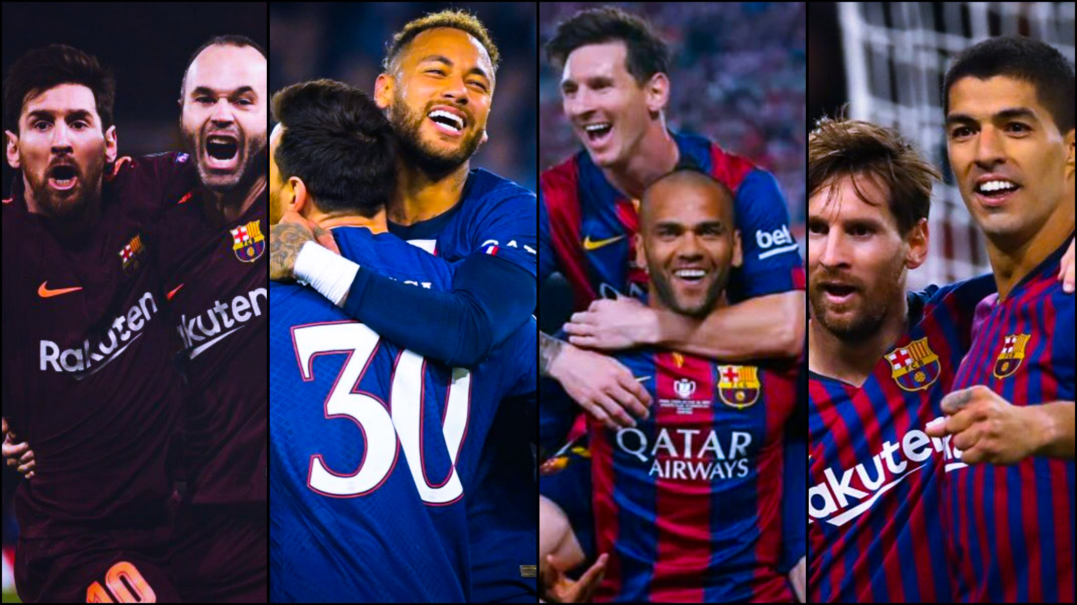 Suarez 2è, Dani Alves 4è, Neymar, les meilleurs passeurs pour Messi en Ligue des Champions