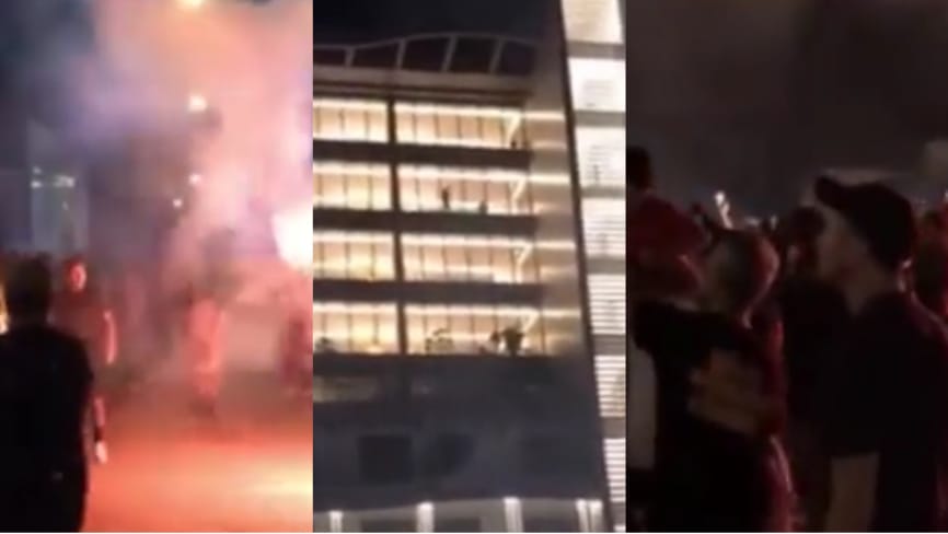 VIDEO: Toute la nuit, les fans d’Omonia ont scandé le nom de Ronaldo devant l’hôtel des Red Devils
