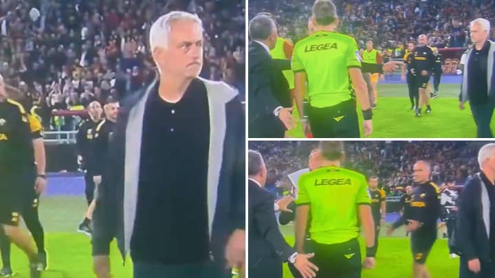 Jose Mourinho voit le carton rouge de l’arbitre et s’efface immédiatement dans un moment hilarant.