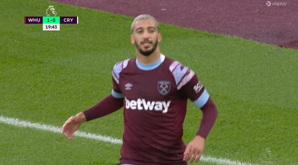 Terrible frappe de Benrahma, West Ham ouvre déjà le score contre Palace (VIDÉO)