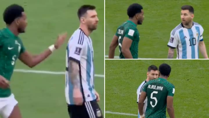 Messi a été secoué lorsque le défenseur saoudien Ali Al-Bulayhi s’est approché de lui après le but