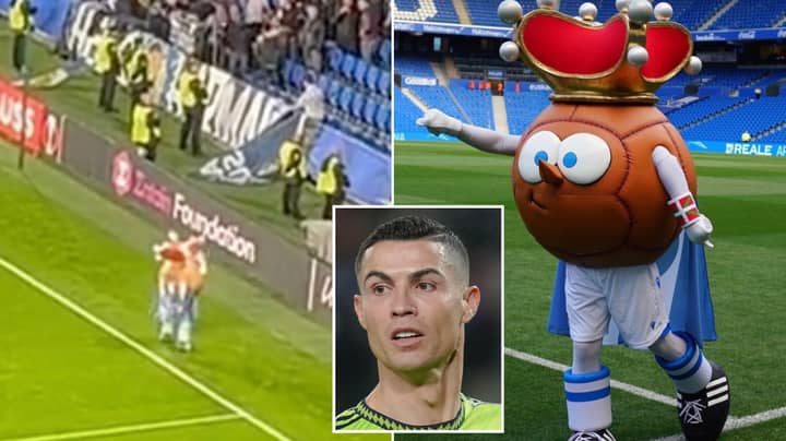 La mascotte de la Real Sociedad se moque de Cristiano Ronaldo après l’échec de Man Utd en tête de son groupe d’Europa League
