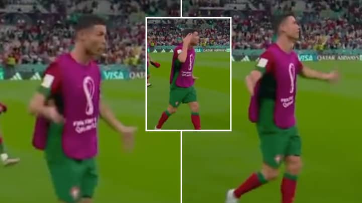 Cristiano Ronaldo essayait encore de réclamer le but de Bruno Fernandes à la fin du match, les images sont hilarantes.