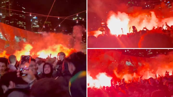 Il est 4 heures du matin en Australie mais les scènes sont folles alors qu’ils se qualifient pour les huitièmes de finale de la Coupe du monde