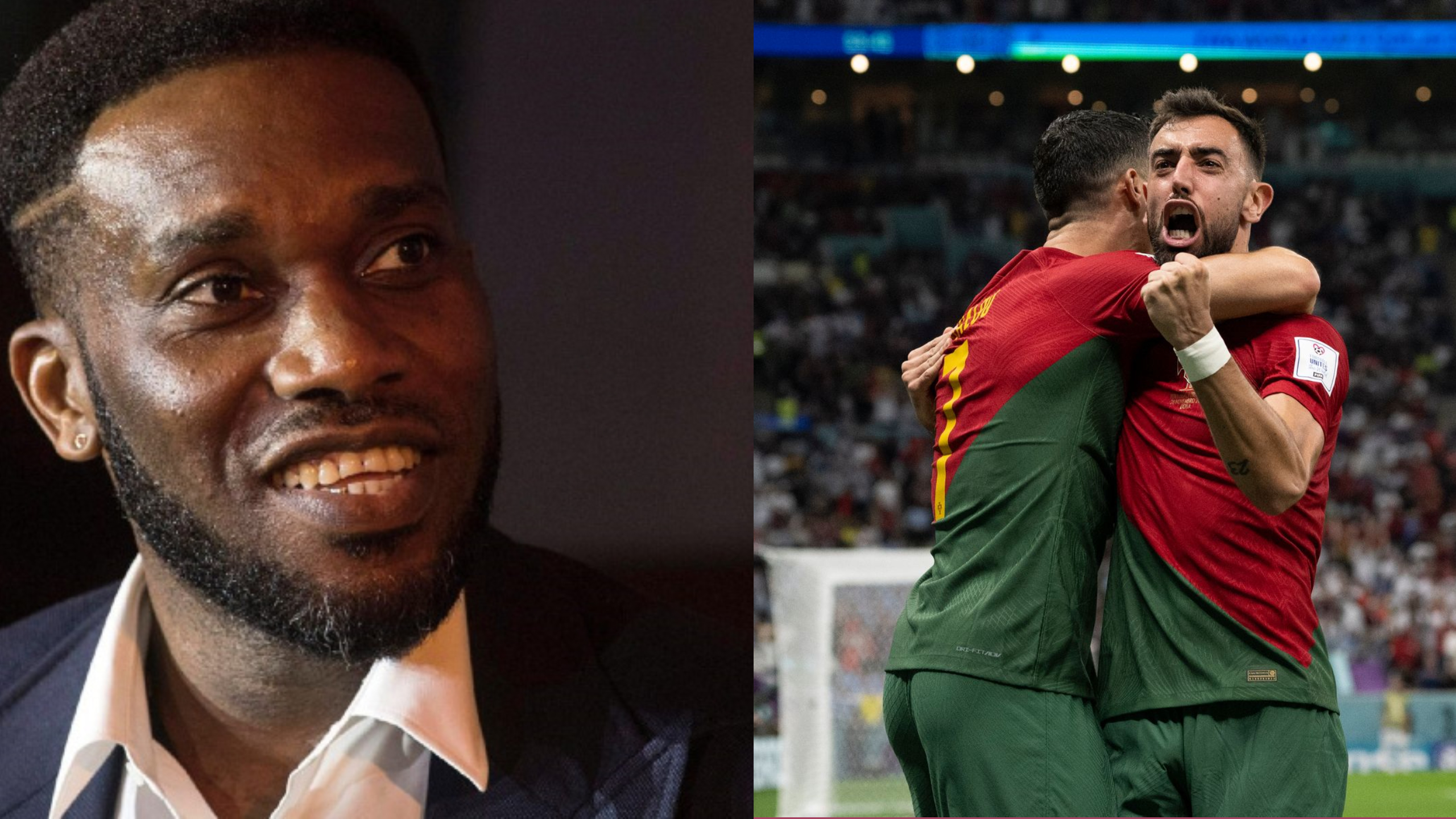 Coupe du monde : Jay Jay Okocha réagit alors que Ronaldo tente de réclamer le but de Bruno Fernandes pour le Portugal