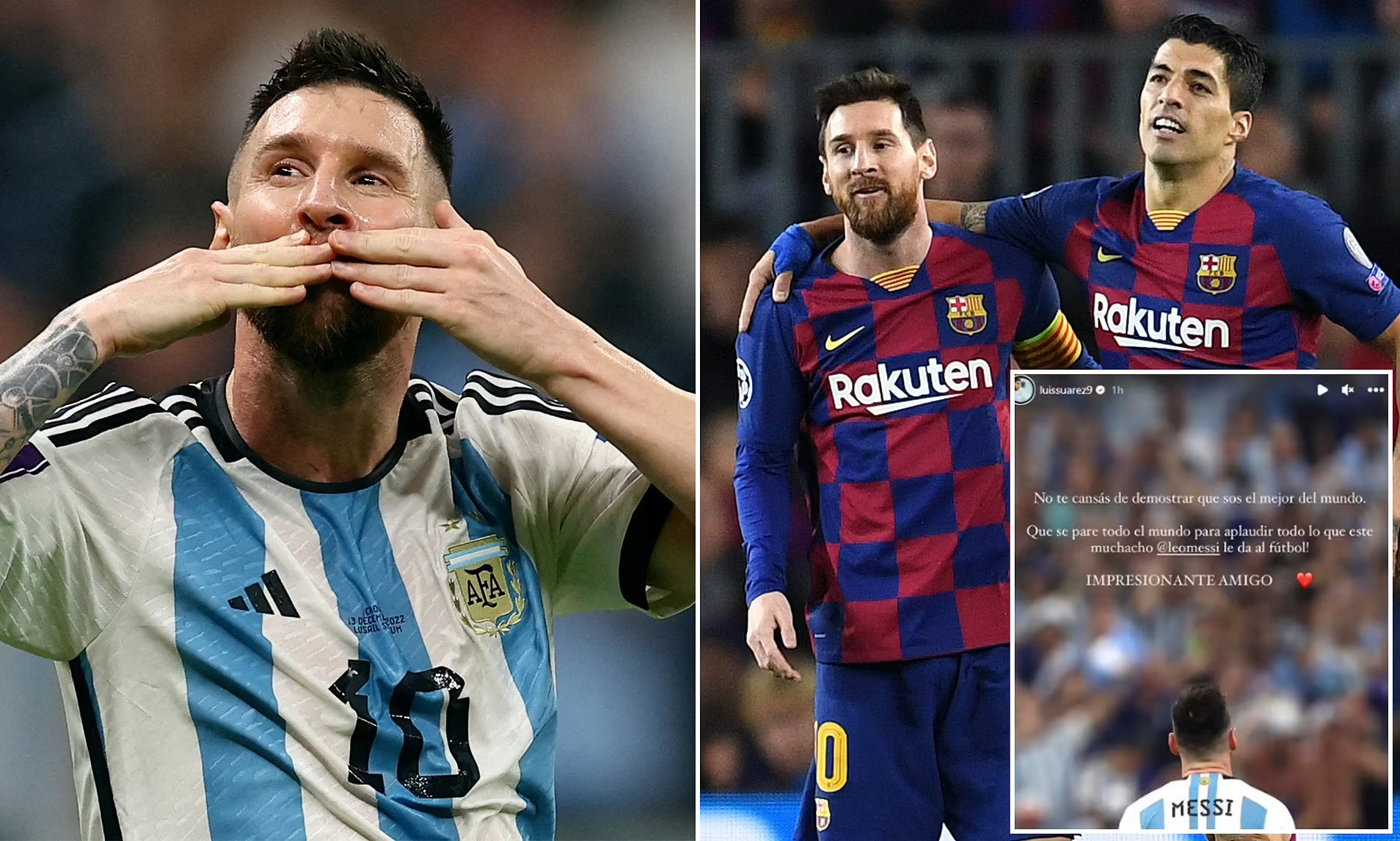 Qatar 2022 : Luis Suarez réagit alors que Lionel Messi atteint la finale de la Coupe du monde
