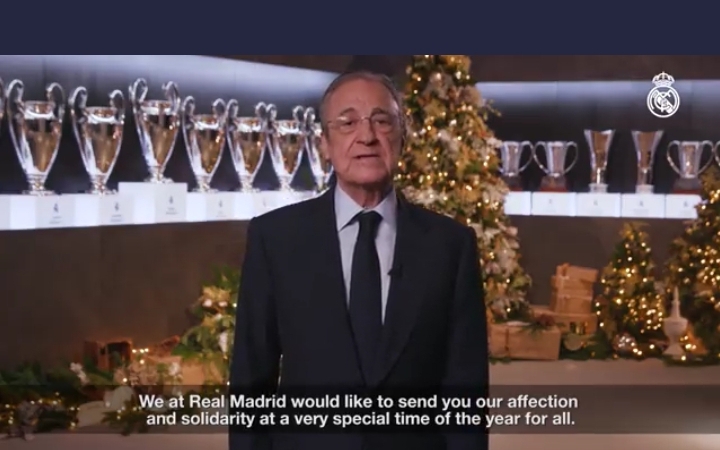Real Madrid: Florentino Pérez envoie ses meilleurs vœux de nouvel an aux fans des Blancos (VIDEO)