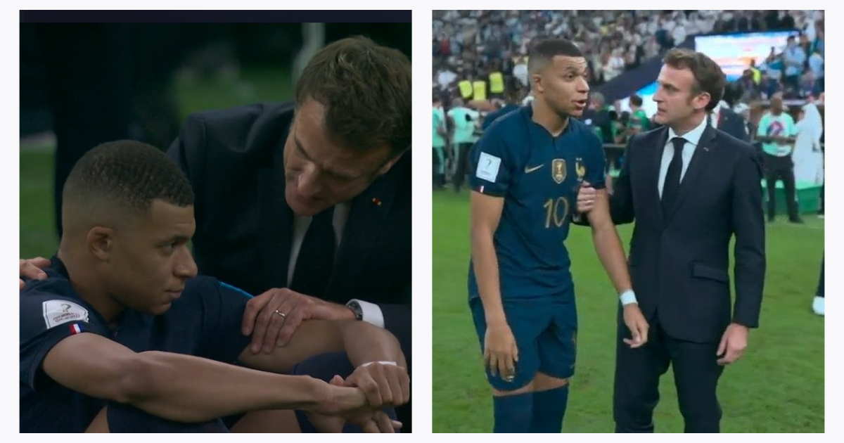 Vidéo : Le président Macron sur la pelouse de Lusail pour consoler Mbappé