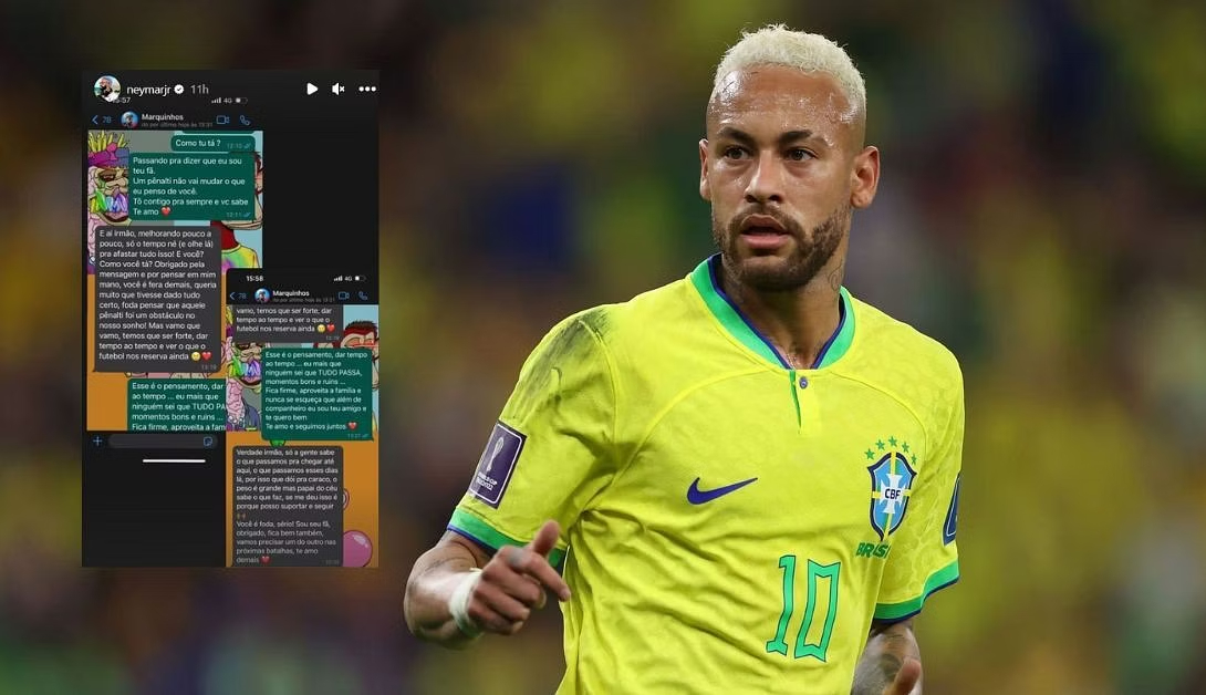 « Ne t’excuse pas ! » : Neymar révèle des textos avec 3 coéquipiers du Brésil après l’élimination