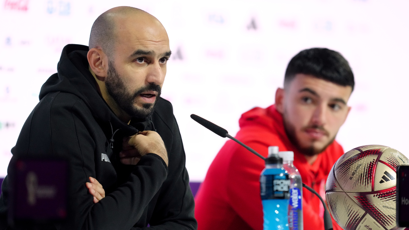 morocco manager walid regragui during a press conference at the main media centre in doha