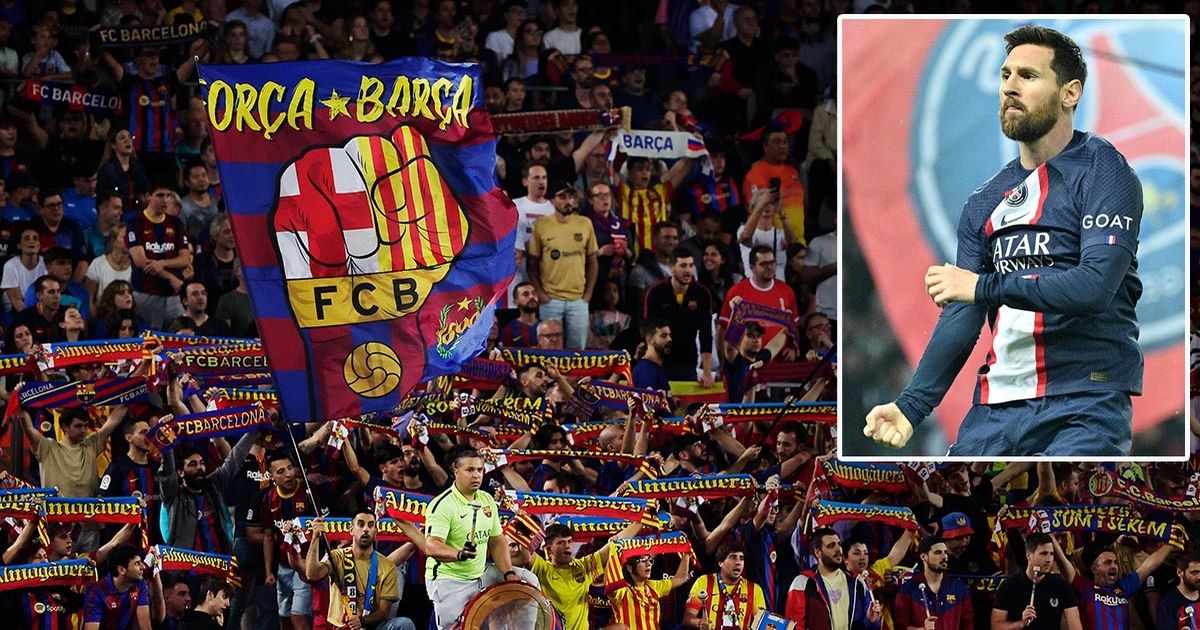 0 Barcelona fans chant for Lionel Messi as they crash out of Champions League
