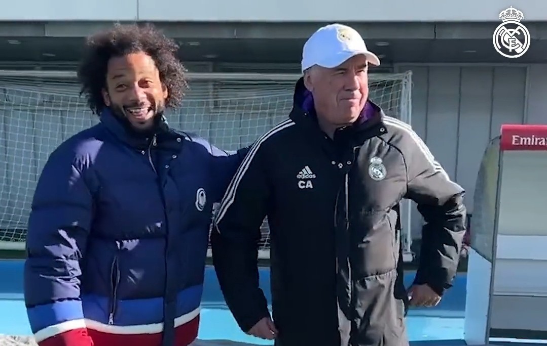 Real Madrid : Les belles images de la visite de Marcelo à ses anciens coéquipiers