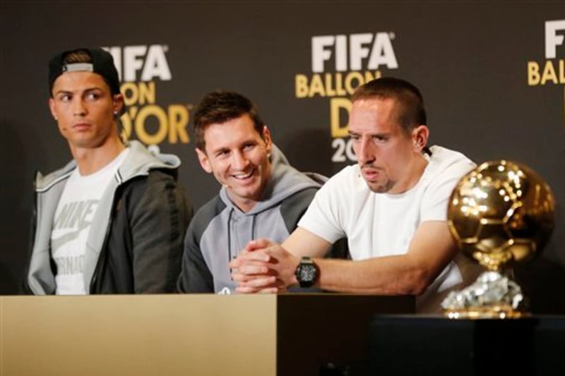 Quand Franck Ribéry s’emporte après avoir terminé 3e derrière Ronaldo et Messi au Ballon d’Or 2013