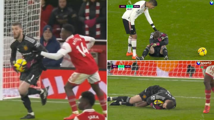 David de Gea a été détruit pour sa réaction pathétique après avoir été touché par Eddie Nketiah