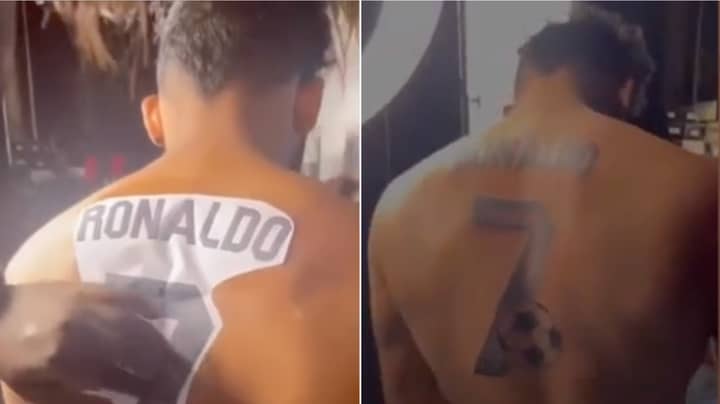 Un fan de Cristiano Ronaldo se fait tatouer son nom et son numéro sur le dos