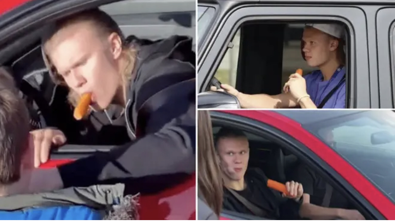 Les pitreries d’Erling Haaland qui mangent des carottes deviennent virales