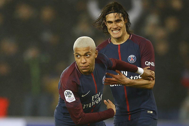 France Ligue 1 Paris Saint Germain Edinson Cavani Kylian Mbappe