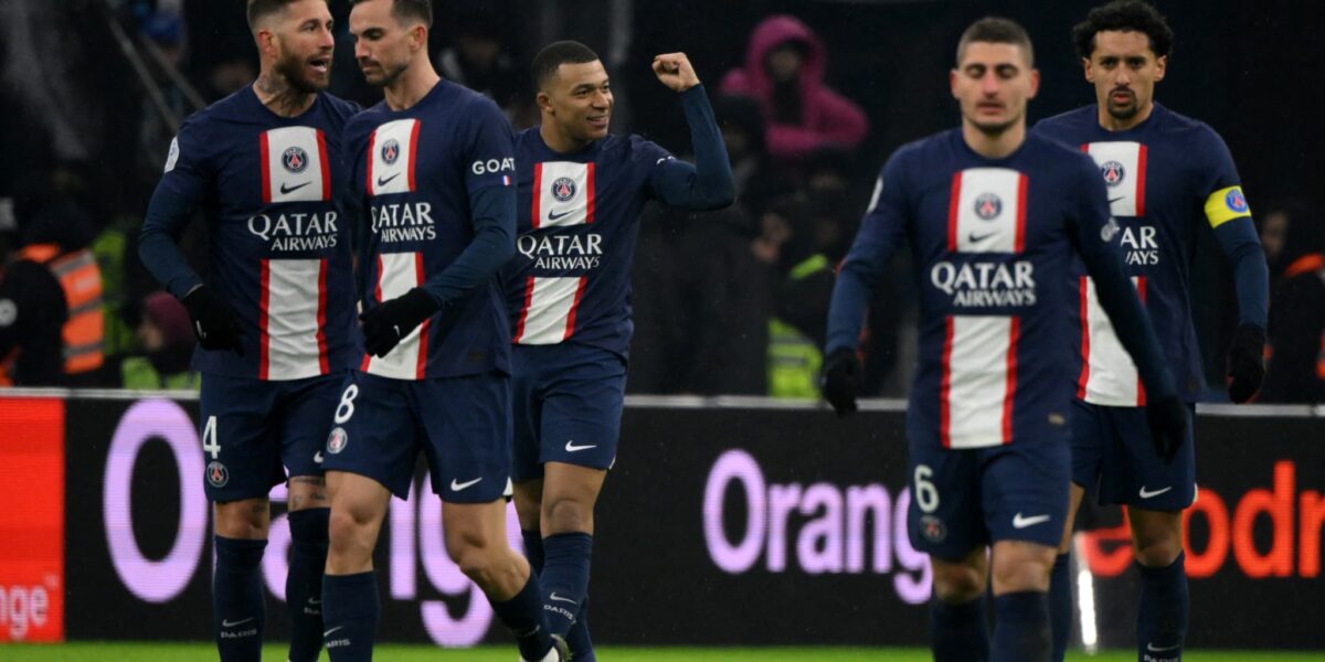 La joie des joueurs du PSG vainqueurs a Marseille 1586060