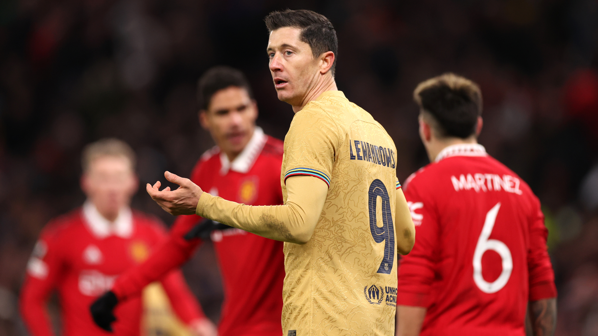 Robert Lewandowski Barcelona vs. Manchester United 022323