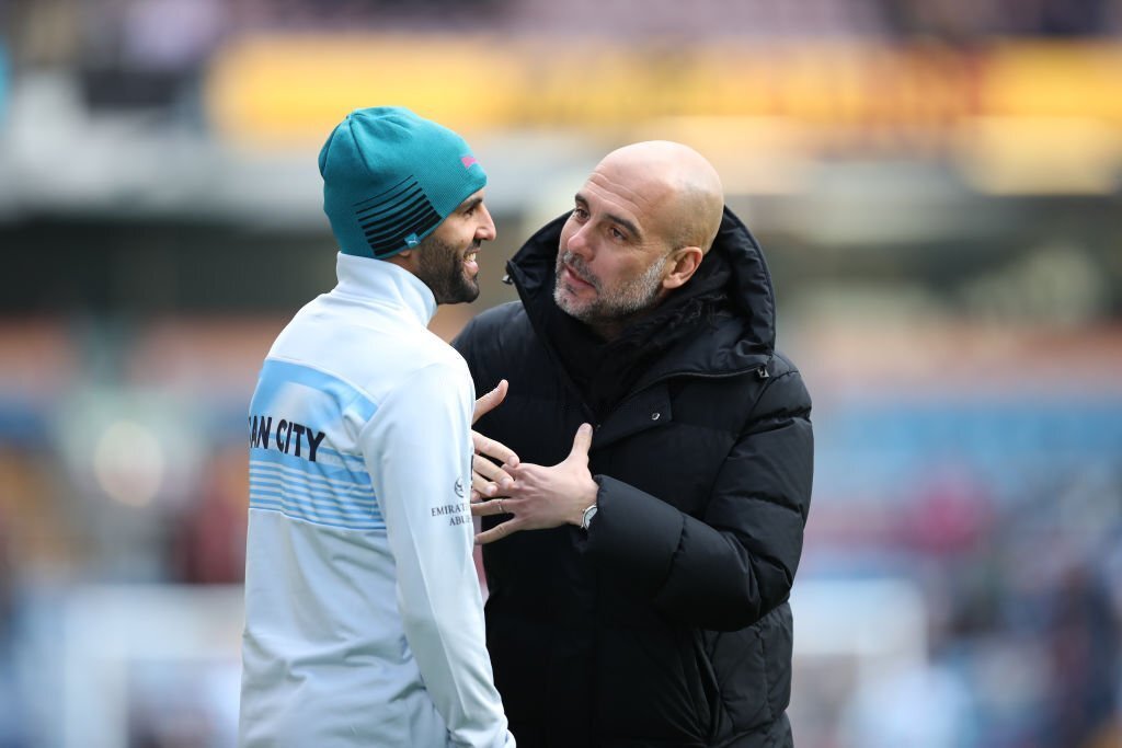 mahrez avec guardiola bonnet