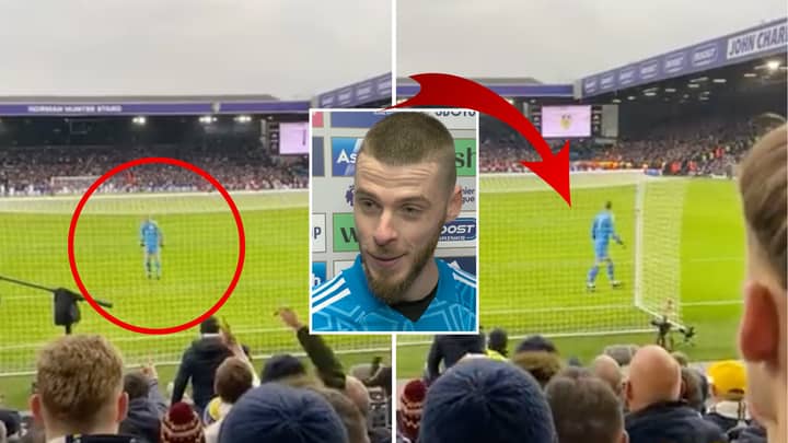 Des images incroyables de David de Gea devant les fans de Leeds lors de la victoire de Man United