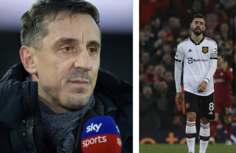 Gary Neville reproche à Bruno Fernandes d’avoir dit à Ten Hag de le remplacer lors de la défaite de Liverpool