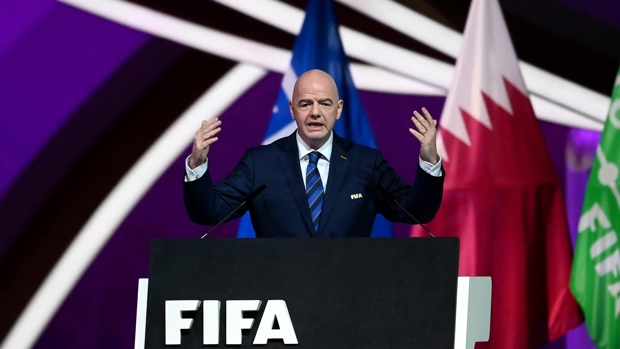 Gianni Infantino lors du congres de la Fifa a Doha le 31 mars 2022 1382552