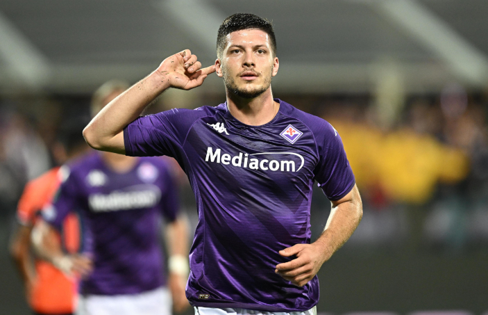 Luka Jovic Fiorentina celebrate