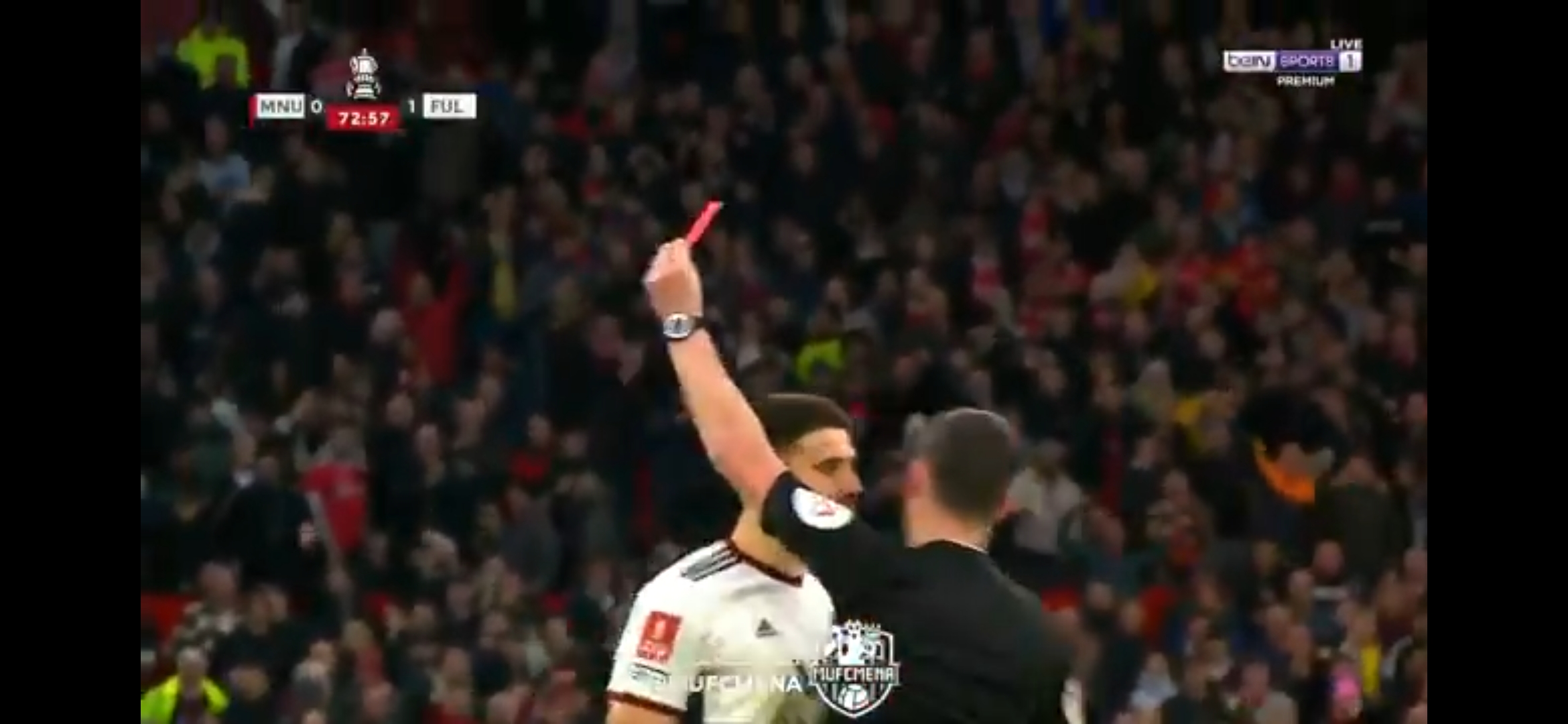 ManU-Fulham, FA Cup: Le geste absurde de Mitrovic envers l’arbitre qui a valu l’exclusion directe!