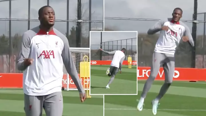 Les fans pensent qu’Ibrahima Konaté était sur le point de faire la célébration « Siu » de Cristiano Ronaldo lors de l’entraînement de Liverpool.