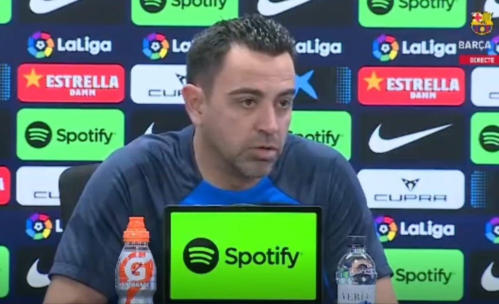 xavi hernandez en rueda de prensa el 31 de marzo de 2023 captura fcbarcelona