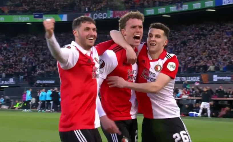 Le but complètement dingue de Wieffer, Feyenoord mène 1-0 face à l’AS Roma (VIDÉO)