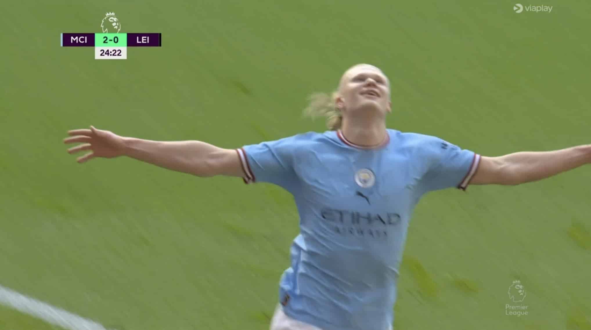 VIDEO: C’est extraordinaire, Haaland s’offre le doublé contre Leicester et efface Salah