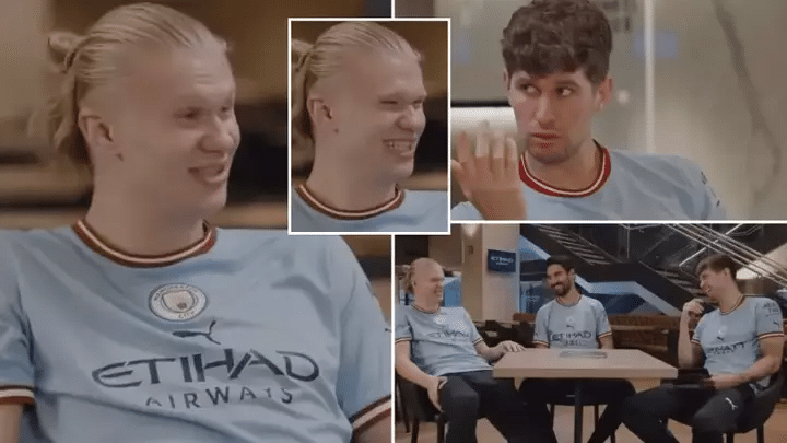 L’imitation de John Stones par Erling Haaland est devenue virale et les fans de Man City l’adorent.