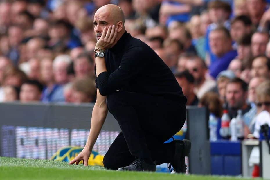 Pep Guardiola Everton v Man City