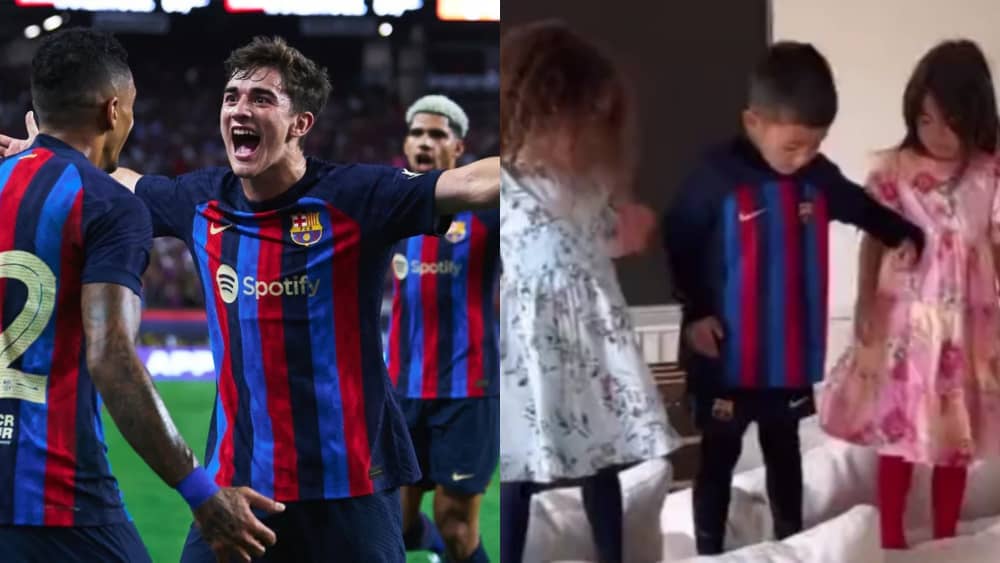 Le Barça champion d’Espagne, le fils de Ronaldo enflamme Twitter avec un maillot catalan (PHOTO)