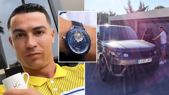 Cristiano Ronaldo montre une montre qui vaut sept fois sa Range Rover.